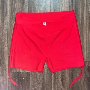 🌷Plus Size 3X Kyoyo Red Women's Rib Knit Shorts🌷